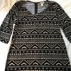Tribal Print Half Sleeve Dress